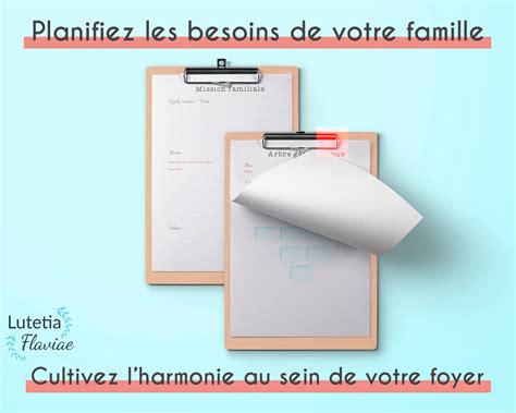 Planificateur familial à imprimer Organiseur familial Planning