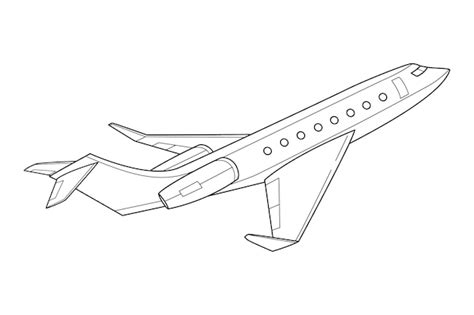 Free Vector Hand Drawn Airplane Outline Illustration