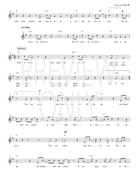 We Believe Lead Sheet, Lyrics, & Chords | Steven Curtis Chapman ...