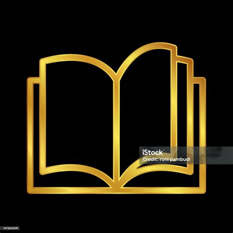 Book Icon In Gold Colored Stock Illustration Download Image Now