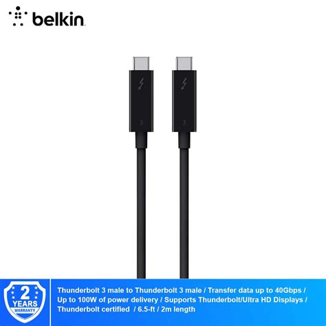 Belkin F Cd Bt M Blk Thunderbolt Cable Usb C To Usb C W