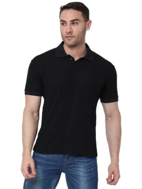 Cotton Blue Black Mens Collar T Shirt Size Xs Xxl At Rs 225 Piece In