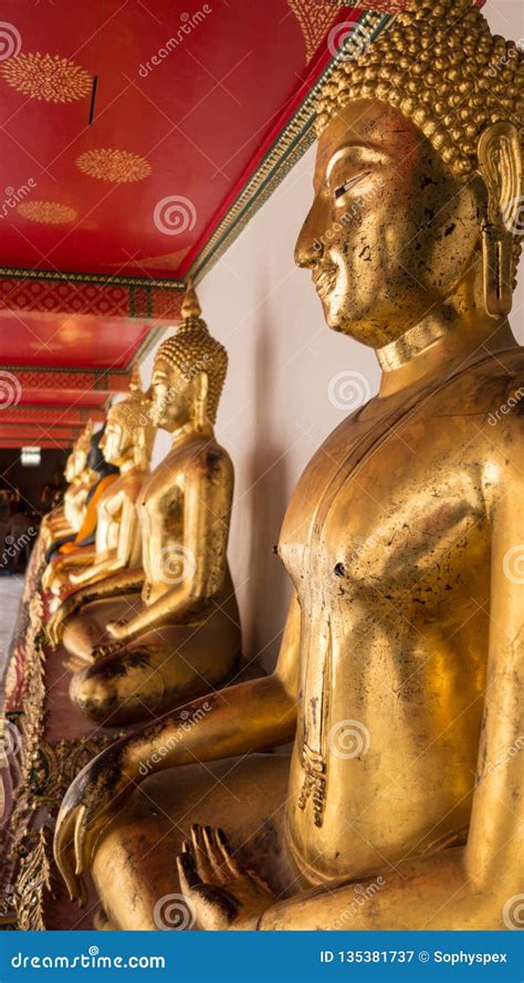 Detail of a Gold Buddha at a Temple in Bangkok Stock Image - Image of tourism, culture: 135381737