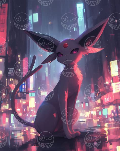 Eeveelution Espeon Anime Art, Bedroom Art, Gamer Home Decor, First ...