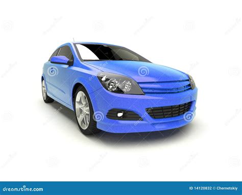 Modern Blue Car Front View Stock Photography Image 14120832