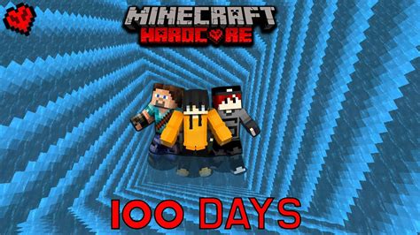 We Survived 100 Days In A 1x1 BORDER In OCEAN ONLY WORLD In Minecraft