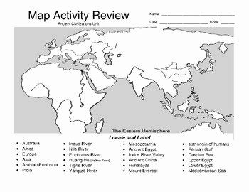 River Valley Civilizations Map Worksheet