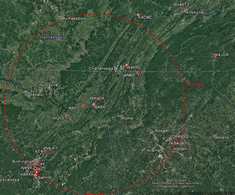 WA5MLF: Map of QSO participants