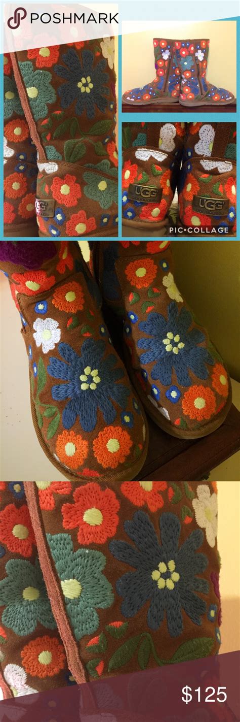 Rare Wahine Uggs Limited Edition Uggs Womens Uggs Embroidered Flowers