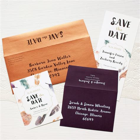 Feather Boho Save The Dates Beacon Lane Invitations