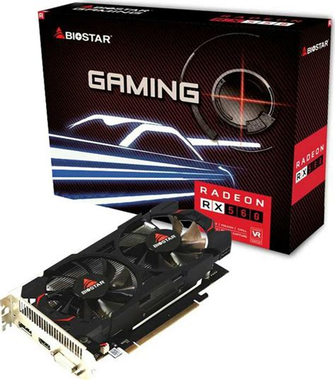 Biostar Radeon Rx 560 4gb Gddr5 Κάρτα Γραφικών Va5615rf41 Tbvra Bs2