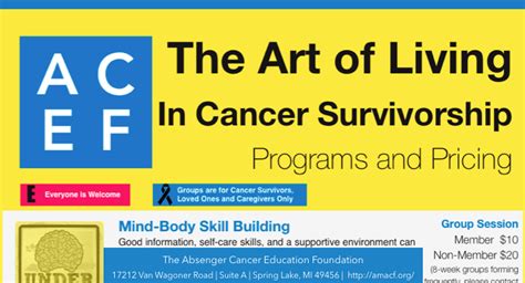 Now Offering Cancer Survivorship Programs Acef