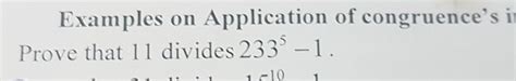 Solved Examples on Application of congruence's i Prove that | Chegg.com