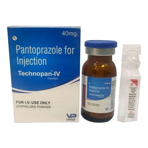 Technopan Iv Pantoprazole Sodium 40 Mg Iv With Water Varmed Pharma