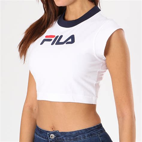 Fila Tee Shirt Crop Femme Pia 684320 Blanc