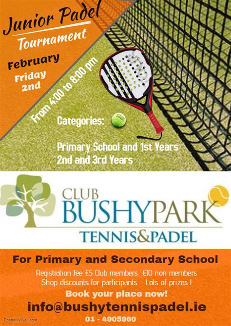 Junior Padel Tournament For Primary School And 1st 2nd And 3rd Year