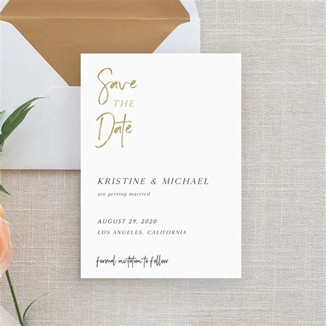 Editable Save The Date Template Minimalist Save The Date Etsy Uk