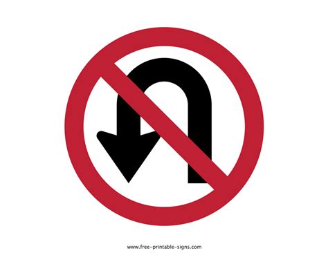 Printable No U-turn Sign – Free Printable Signs