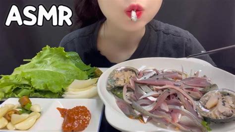 ASMR 전어회 먹방RAW SEAPOOD GIZZARD SHAD eating show MUKBANG YouTube