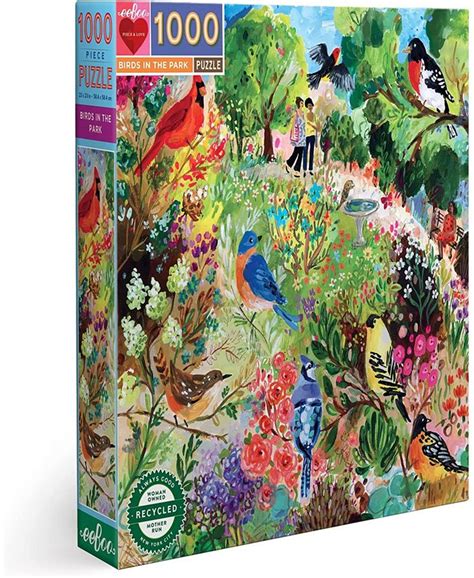 Eeboo Piece And Love Birds In The Park 1000 Piece Adult Square Jigsaw