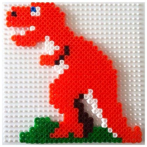 T Rex Dinosaur Hama Beads By Elenailyina78 Perler Beads Beading