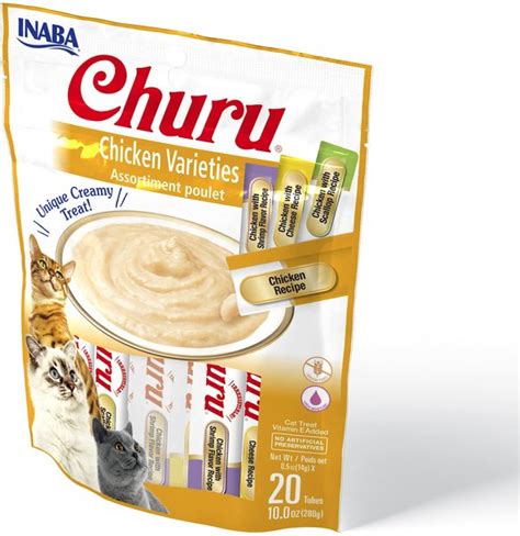 Inaba Churu Chicken Puree Variety Pack Grain Free Lickable Cat Treat