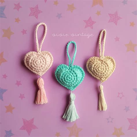 Como tejer en crochet un hermoso colgante con corazón Incluye