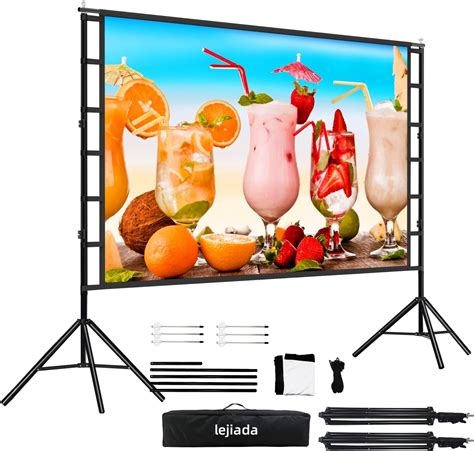 Projector Screen With Stand Inch Portable For Home Theater