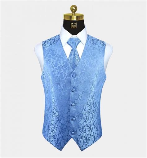 Light Blue Paisley Vest Tie Set Gentleman S Guru Light Blue