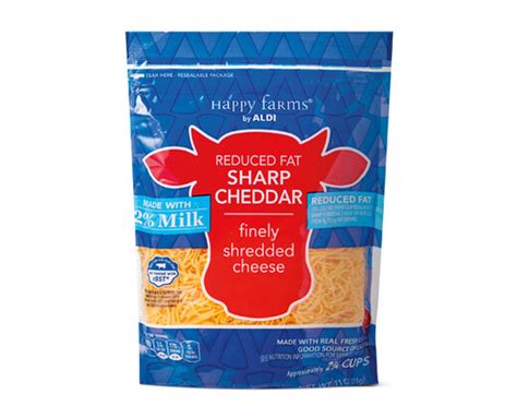 Milk Mexican Blend Or Sharp Cheddar Shredded Cheese Happy Farms