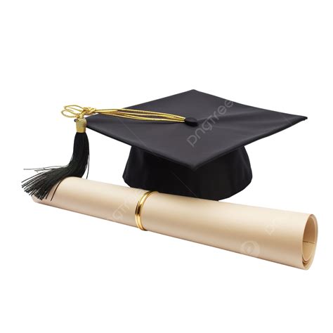 Graduation Hat With Diploma Certificate Roll Graduation Hat With PNG