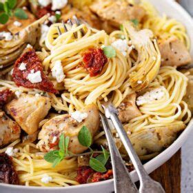 chicken artichoke  sun dried tomato pasta recipe pasta recipes