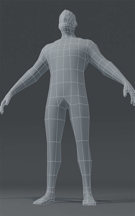 D Model Male Body Base Mesh D Model Polygons Vr Ar Low Poly