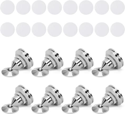 8 Set Silver Speaker Spikes Speaker Stands Cd Audio Subwoofer