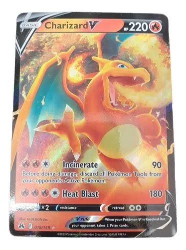 Charizard V 018 Tarjeta Holo Pokemon Carta Coleccionable Meses Sin