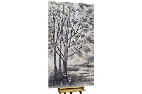 XXL Oil Painting Tree Forest Winter KunstLoft