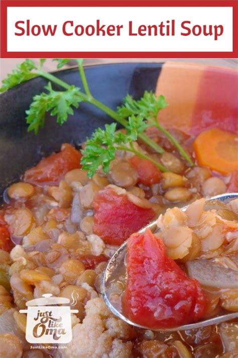 German Slow Cooker Lentil Soup Recipe – Oma's Linsensuppe Rezept