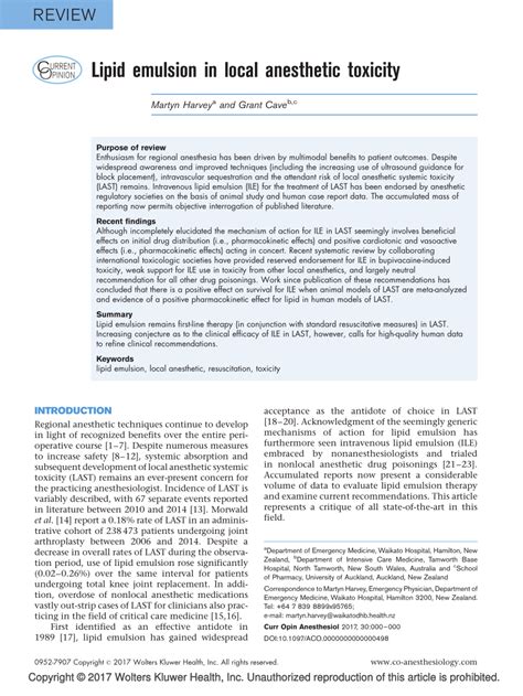 First Lipid Emulsion Therapy Used Museumvery