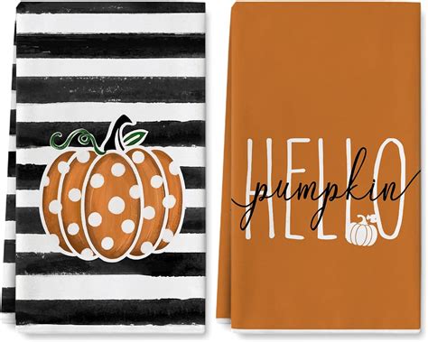 Amazon AnyDesign Fall Kitchen Towel 18 X 28 Inch Autumn Polka Dots