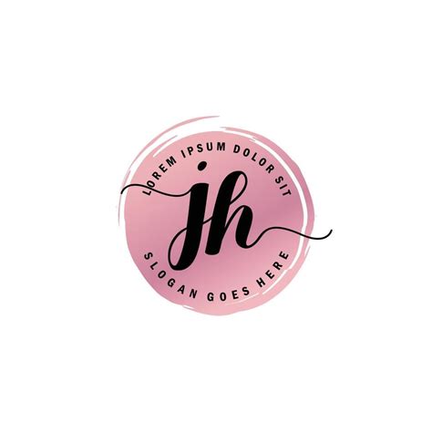 J H Inicial Letra Escritura Logo Con Circulo Cepillo Modelo Vector