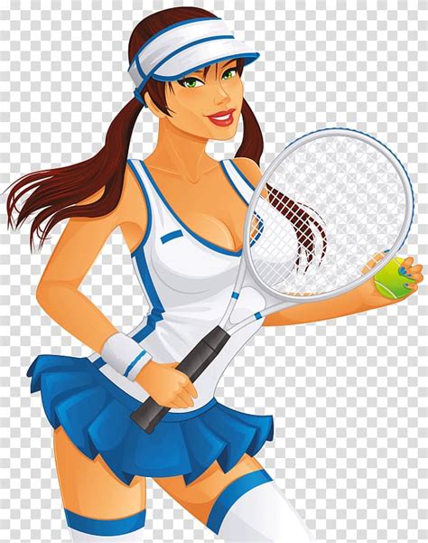 Cartoon Girl Playing Tennis Clip Art Illustration On A White Clip Art Library