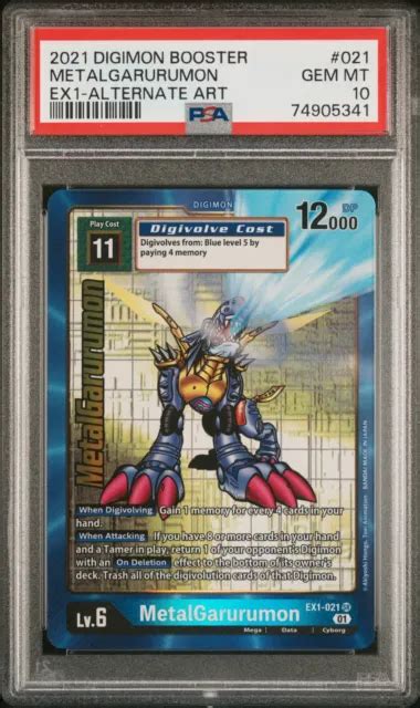 Digimon Metalgarurumon Alt Art Ex Classic Collection Psa