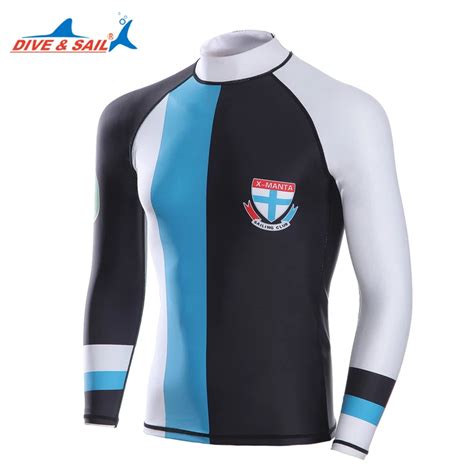 Dive Sail Rashguard Long Sleeve Men Swimwear Lycra Rash Guard Suit For