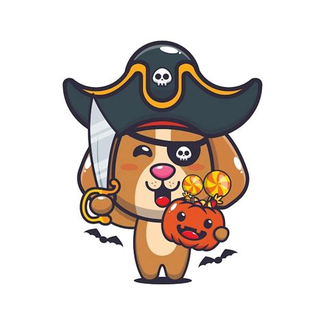 Chien De Pirates Mignon Le Jour De L Halloween Illustration De Dessin