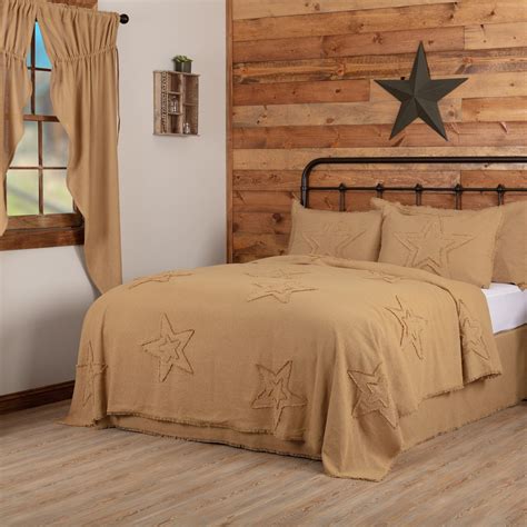 Burlap Natural Star Coverlet Bundle King Coverlet Sets Coverlets