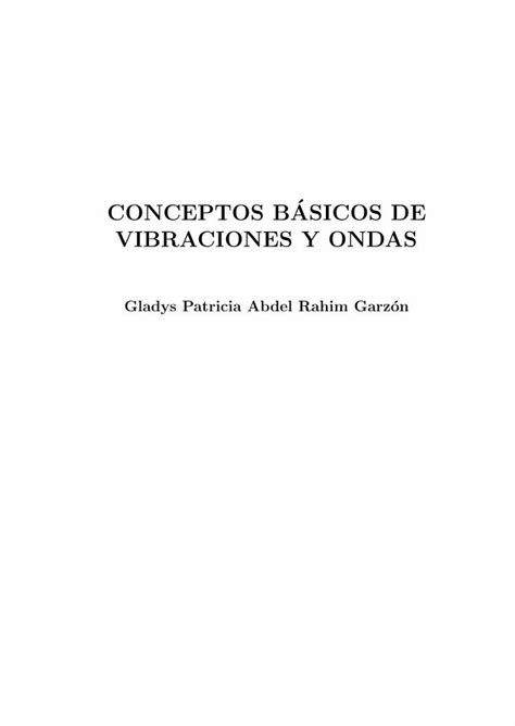 Pdf Conceptos Basicos De Vibraciones Y Ondaseditorial Udistrital Edu