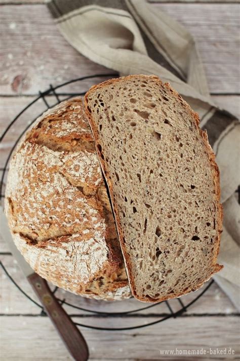 Einfaches Sauerteigbrot Mit Saaten Topfbrot Mit Leinsamen Sesam Und