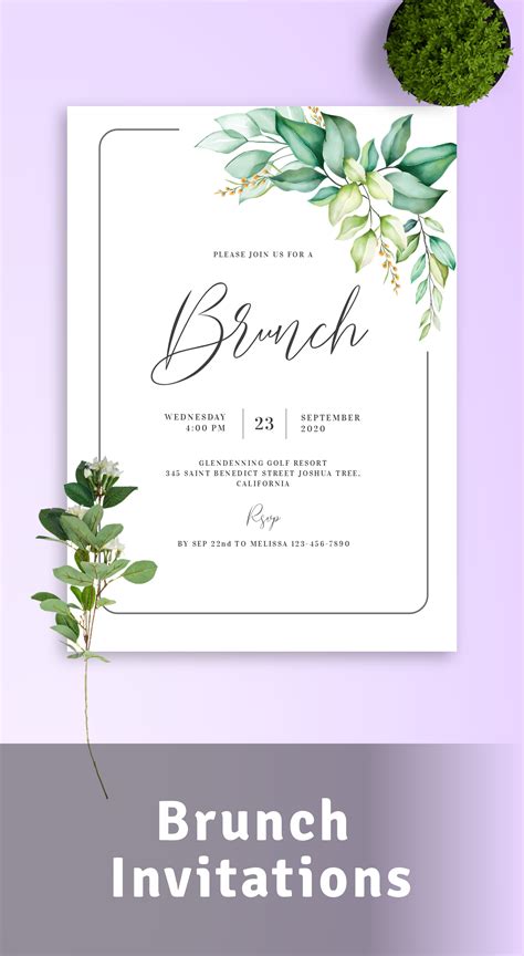 Brunch Invitations - Download or Order printed