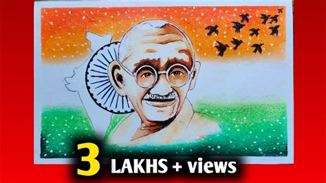 Mahatma Gandhi Drawing Easy With Colour - dhaverkate