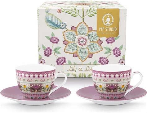 Pip Studio Lily Lotus Espresso Kop Schotel Set Ml